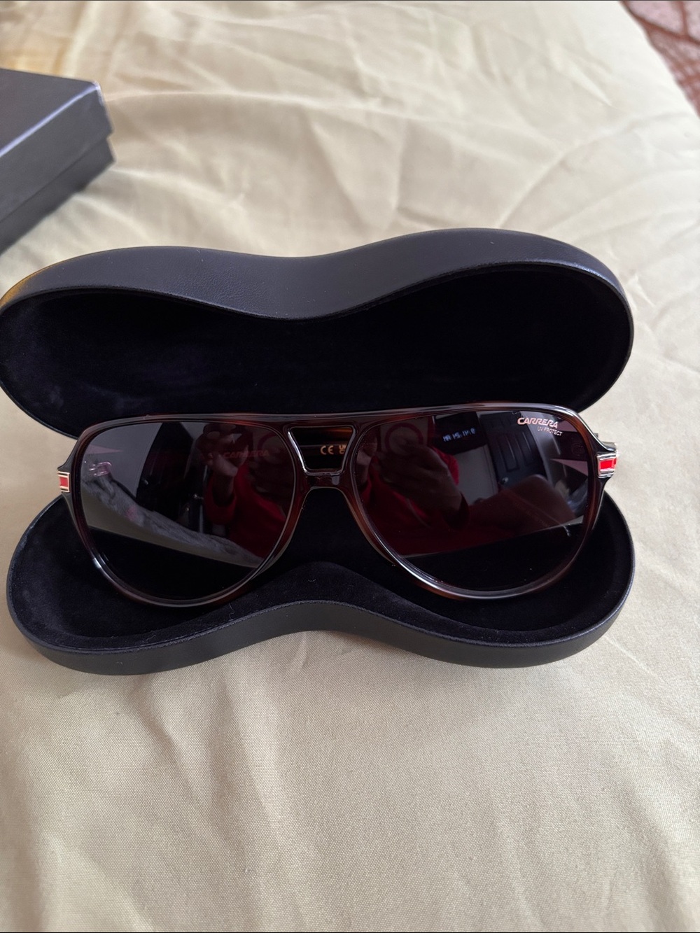 Carrera Brown Tortoise Aviator Sunglasses with Dark Lenses